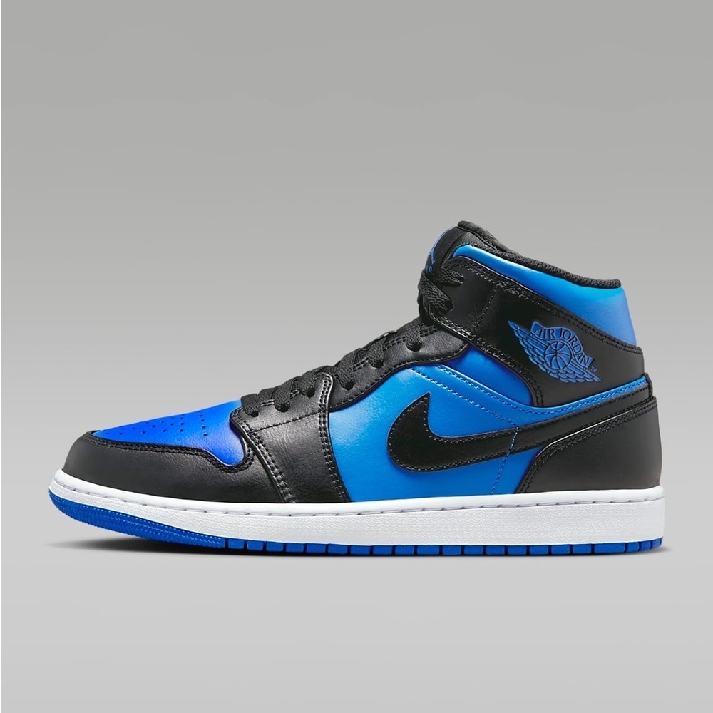 Sz 10  Air Jordan 1 Mid "Black Royal Blue"